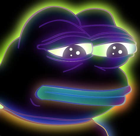 Neon Pepe Feels Bad Man Sad Frog Know Your Meme
