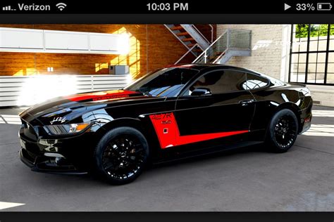 Ford Mustang Gt Black With Red Stripes Supercars Gallery