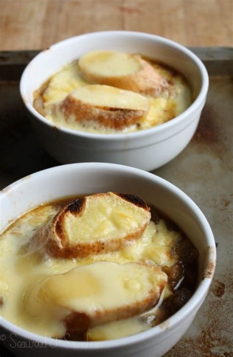 Gruyere cheese is a nice choice, but any creamy, white cheese will work. Cheesy Short Rib French Onion Soup Recipe by Abby Himes