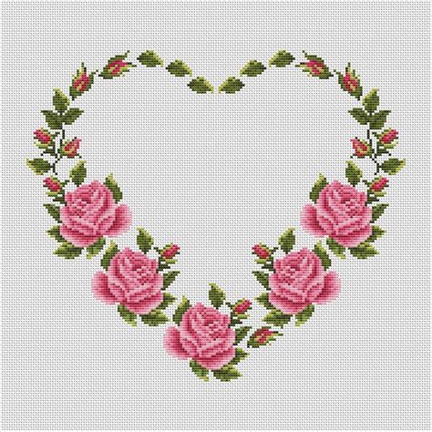 5 x 7 (12.7 x 17.8 cm) here's a new and unopened complete counted crosstitch kit entitled floral cross. it is a very lovely design of a wooden cross decorated with a flowing. Floral heart cross stitch pattern PDF Modern flower cross ...