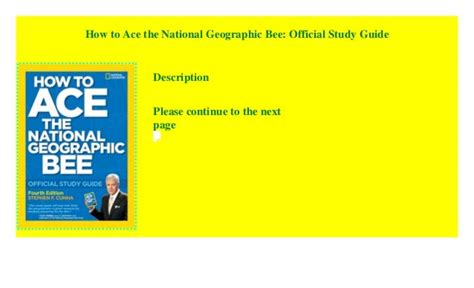 How To Ace The National Geographic Bee Official Study Guide Ebook