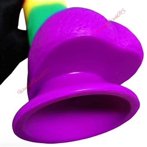 rainbow realistic silicone dildo fantasy dildo best sex toys etsy