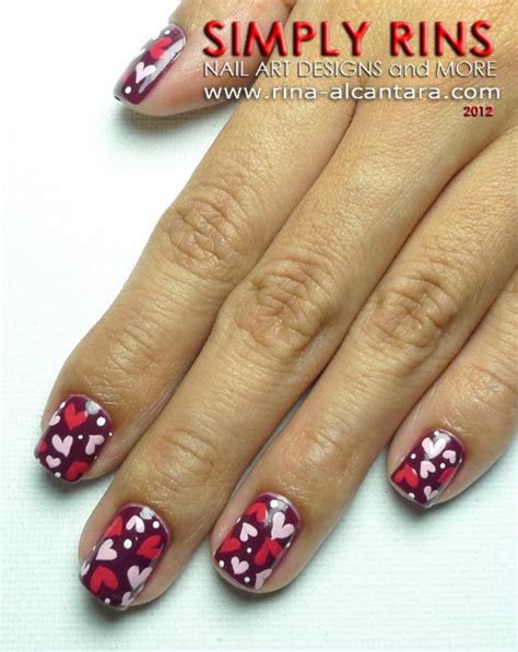 Nail Art Tutorial Cluttered Hearts Simply Rins