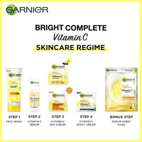Garnier Bright Complete Vitamin C Serum Cream Uv Moisturizing Face Cream