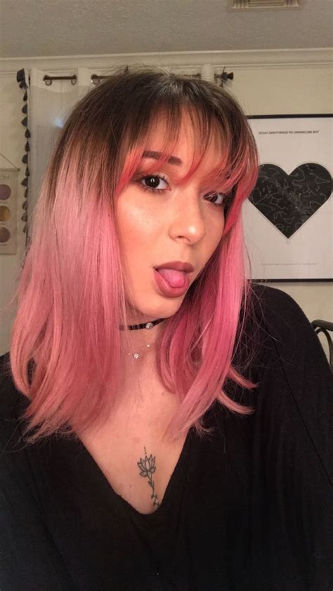 Pink Hair And Bangs 💕 Pink Hair Dye Dark Pink Hair Split Dyed Hair