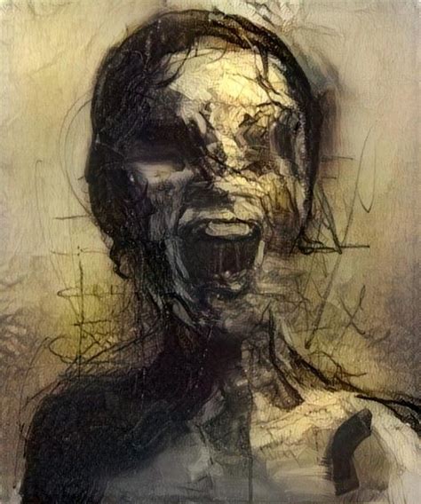 Scary Eyeless Woman Screaming Deepdream Lorenzduremdes