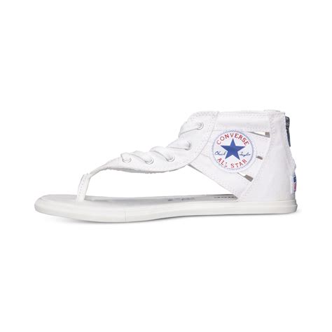 lyst converse women s chuck taylor gladiator thong sandals from finish line in white