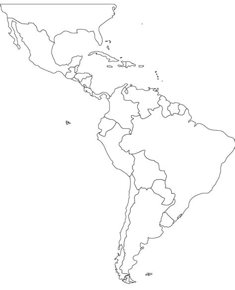 South America Map Outline Printable Map South America Labeled With Blank Map Of Latin America