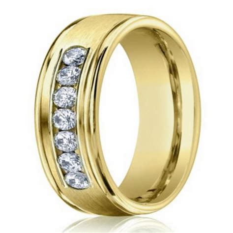 mm mens diamond wedding ring   yellow gold justmensringscom