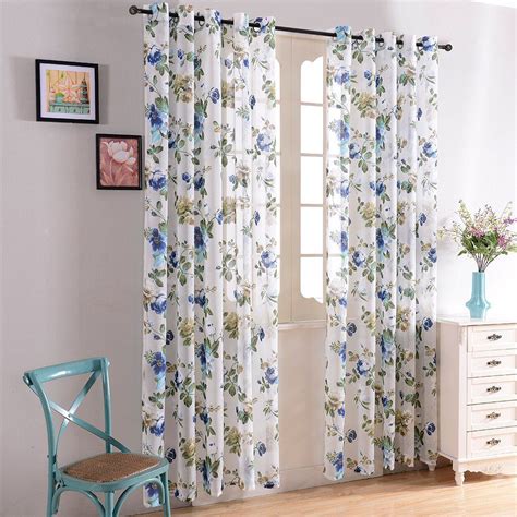 Blue Floral Window Curtain Drape Panels Curtains Cool Curtains