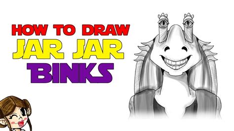 How To Draw Jar Jar Binks Tutorial Painting With Parasolia Youtube
