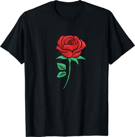 Novelty Red Rose Tshirt Flower Tee Uk Fashion