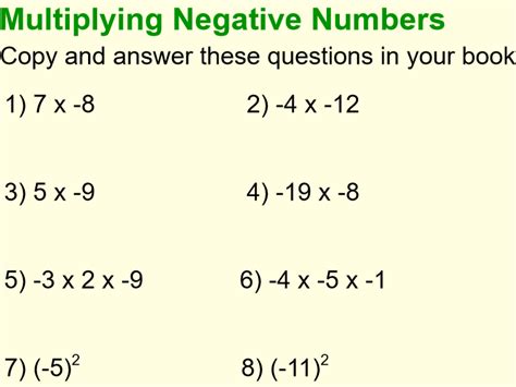Multiplying And Dividing Negative Numbers By Vics25 Teaching Resources