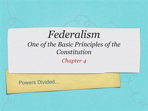 Federalism Chapter 4