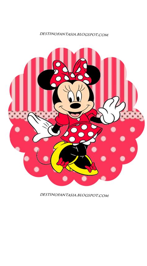 Minnie Mouse With Red And White Polka Dots On Its Head Flying Through