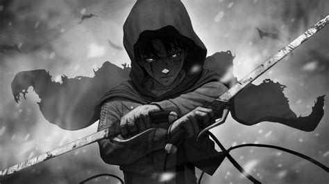 Chisaki matsumoto a bloodthirsty soldier who lives for the sole purpose of destroying the titans. 1920x1080 Levi Ackerman Monochrome 1080P Laptop Full HD ...