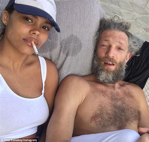 Shirtless Vincent Cassel Joins Girlfriend Tina Kunakey On Beach Break