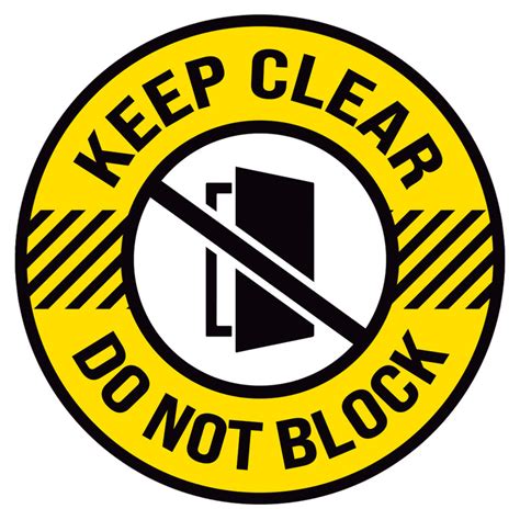 Keep Clear Do Not Block Door Floor Decal Excelmark