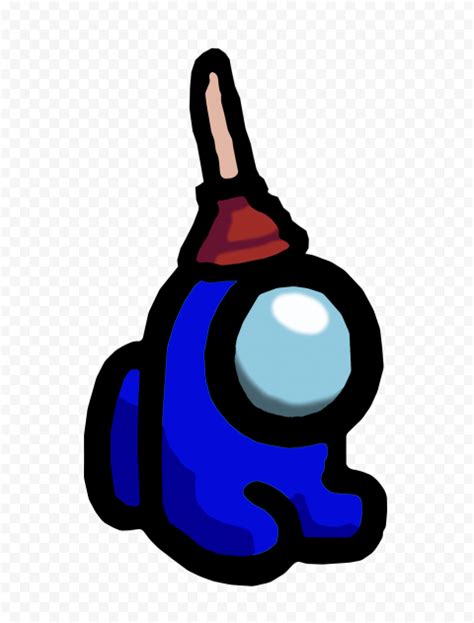 Hd Cyan Among Us Crewmate Character Plunger Hat Png Citypng