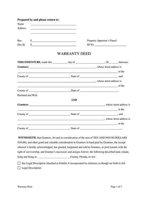 Florida Warranty Deed From Individuals Or Husband And Wife To Two 2