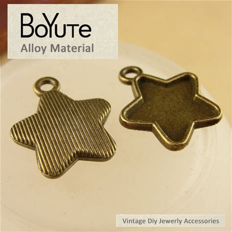 Boyute 100 Pieceslot 1618mm Vintage Antique Bronze Star Zinc Alloy