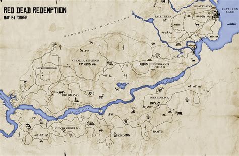 Map From Video Game Red Dead Redemption Game Is Set In The Old West