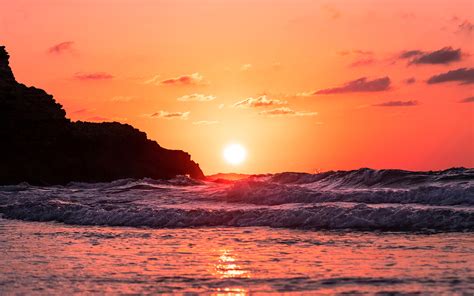 2880x1800 Waves Ocean Sunset 4k Macbook Pro Retina Hd 4k Wallpapers Images Backgrounds Photos
