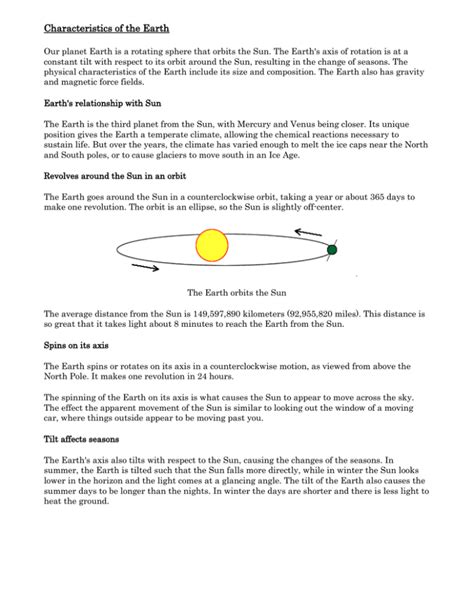 Physical Characteristics Of Earth