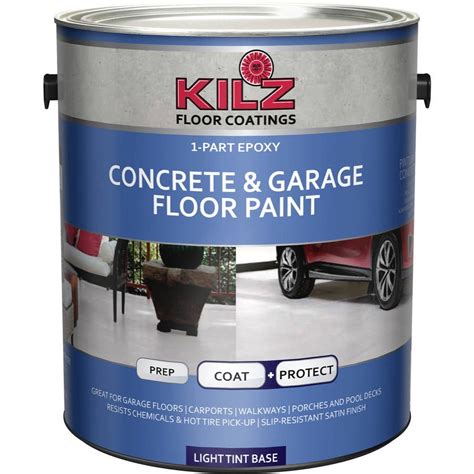 Kilz 1 Part Epoxy Concrete And Garage Floor Paint White Gallon