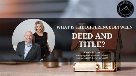What Is The Difference Between Deed And Title Youtube