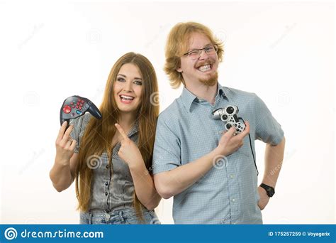 Gaming Couple Playing Games Stock Image Image Of Together Technology