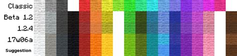 Download Comparison Of Wool Colors From Classic To A Minecraft