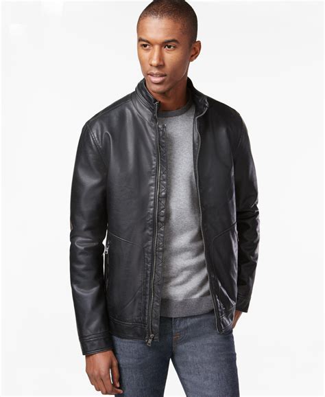 Inc International Concepts Faux Leather Moto Jacket Only At Macys In