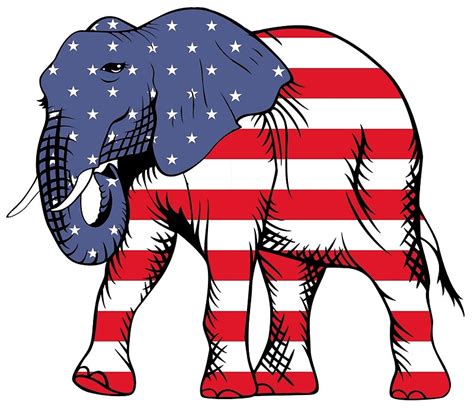 Republican Elephant American Flag By Pdgraphics Redbubble