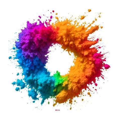 Premium Photo Colored Powder Explosion On A White Background Abstract