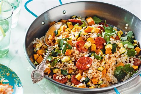 There are always plenty of pumpkins to carve up around halloween time and a great way to make use of the pumpkin seeds is to roast them for an easy, healthy snack. Pearl couscous with roasted pumpkin and chorizo | Recipe ...