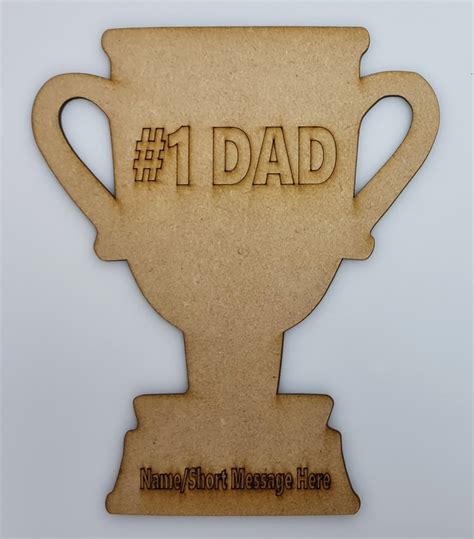 Fathers Day Number One Dad Trophy Wooden Mdf Candy Carts Uk