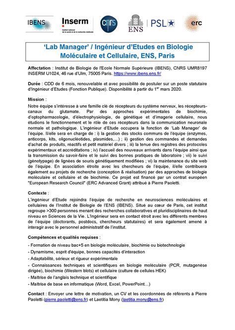 Lettre De Motivation école D'ingénieur Biotechnologie