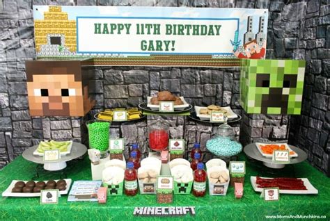 Minecraft is super popular and a friend of ours recently had a minecraft themed birthday party for her 8 year old son. Minecraft Party Ideas - Moms & Munchkins
