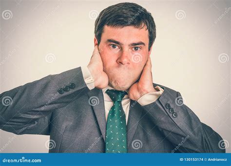 Portrait Of A Man Without Mouth Retro Style Stock Photo Image Of