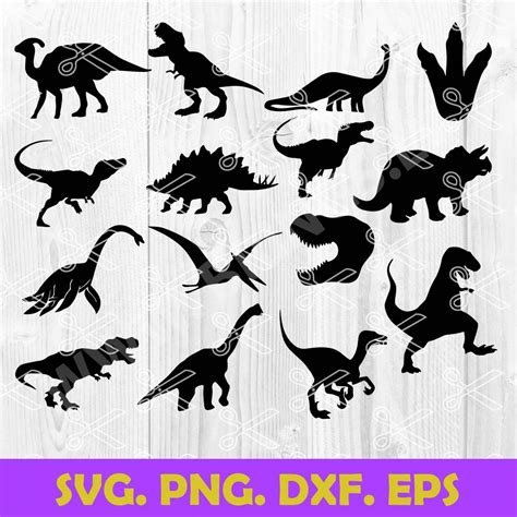 Dinosaur Svg Dxf Png Eps Bundle Cut Files Baby Dinosaur Svg