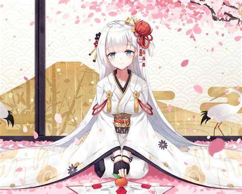 Download Wallpaper 1280x1024 Kimono Anime Girl Japanese Traditional