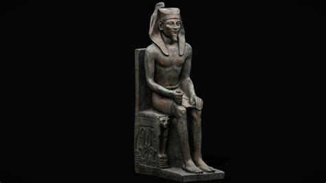 Pharaoh Khafre And God Horus Statue 3d Scan Buy Royalty Free 3d Model