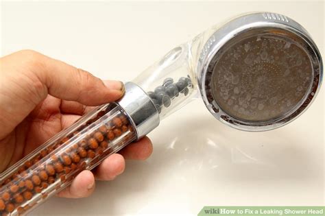 Once you have the water to the bathroom and the shower head off, here are the four ways to fix the potential sources of the leak. 4 Ways to Fix a Leaking Shower Head - wikiHow