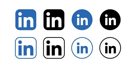 Linkedin Icons Set Isolated Vector Social Media Logo 3042085 Vector