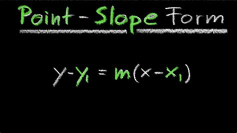 Point Slope Formula Of The Equation Of A Line Youtube