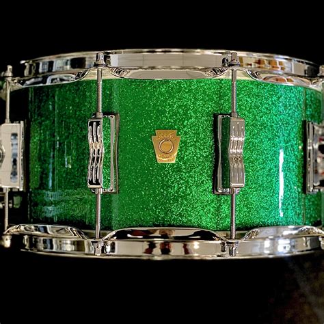 Ludwig Classic Maple 65x14 Green Sparkle Snare Drum 641064271885