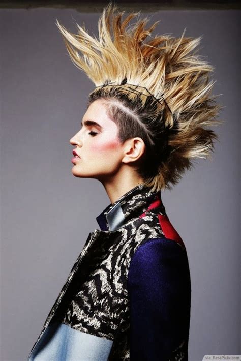 Spiky Blonde Punk Mohawk Haircut For Women Punk