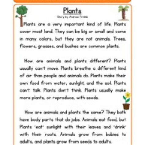 Our reading comprehension worksheets teach students to think critically, draw inferences, understand scope and global concepts. life science stories comprehension plants | Reading ...