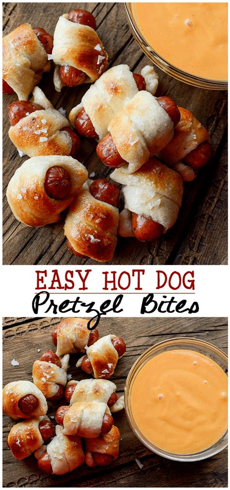 Hot dogs can be frozen and reheated, make recipe as directed without cheese stars, cool hot dogs and store in resealable plastic food bags. Easy Pretzel Bites - April Golightly